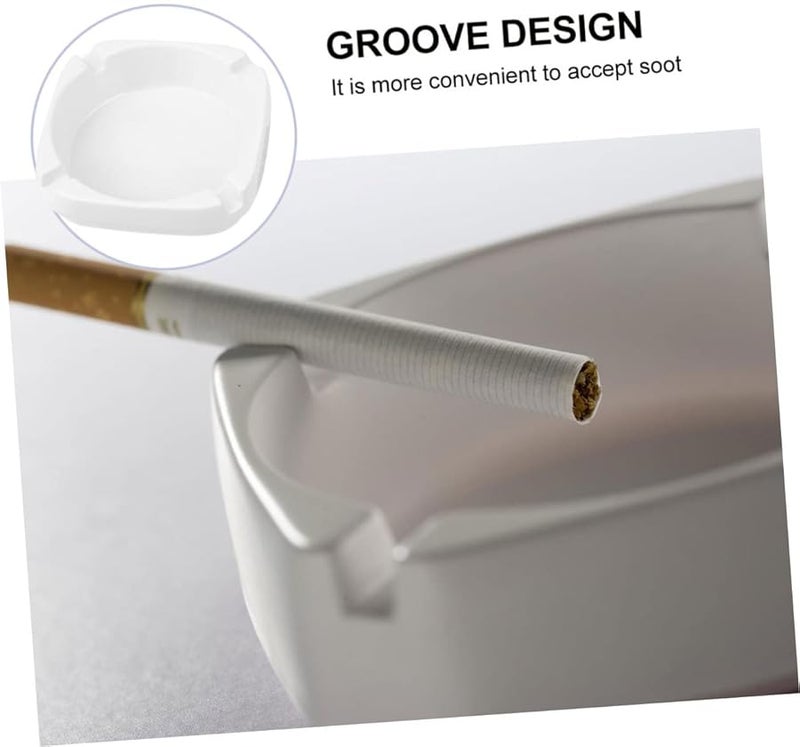 كابيلوك 3 قطع منفاخة سجائر خارجية بيضاء بغطاء، منفاخة سجائر محمولة مربعة سهلة التنظيف - Image 4